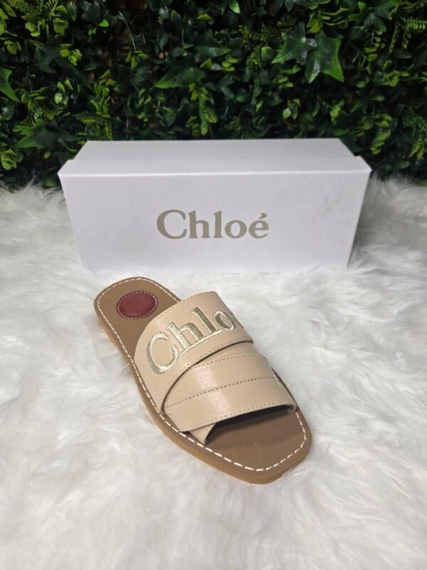 Nude embroidered slides - Image 1