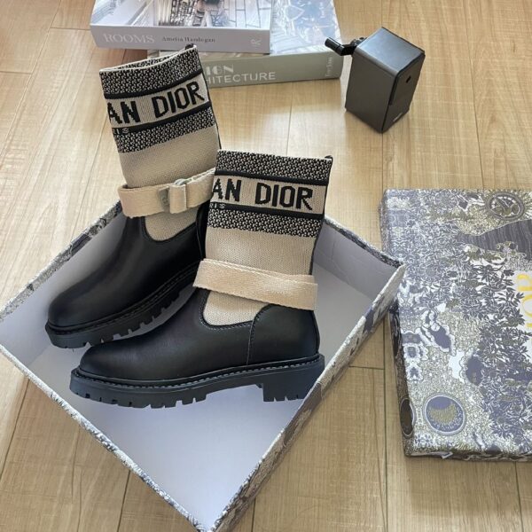 CD leather and canvas boot - Image 1