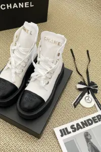 C leather chunky 2 tone boot