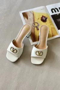 V sling backs block heel